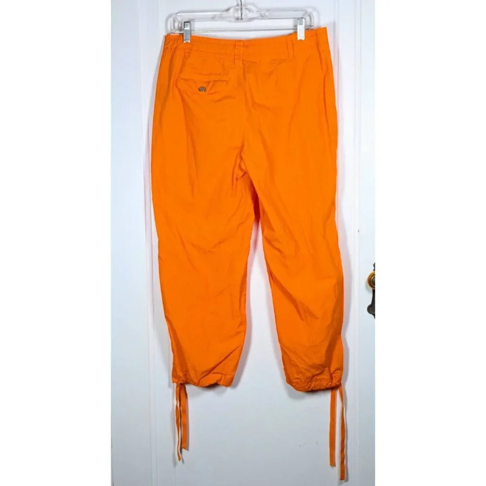 Ralph Lauren Pants Womens Size 10 Orange LRL Ripstop Cotton Cropped Capri Hiking - Picture 2 of 3